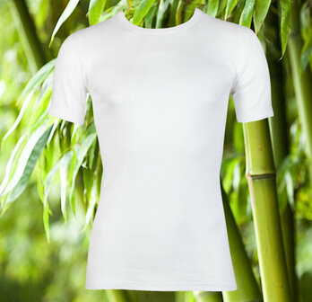 Bamboe T-shirt met K.M. Wit