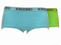BonGiorno 2-pack dames shorts Blauw/Groen
